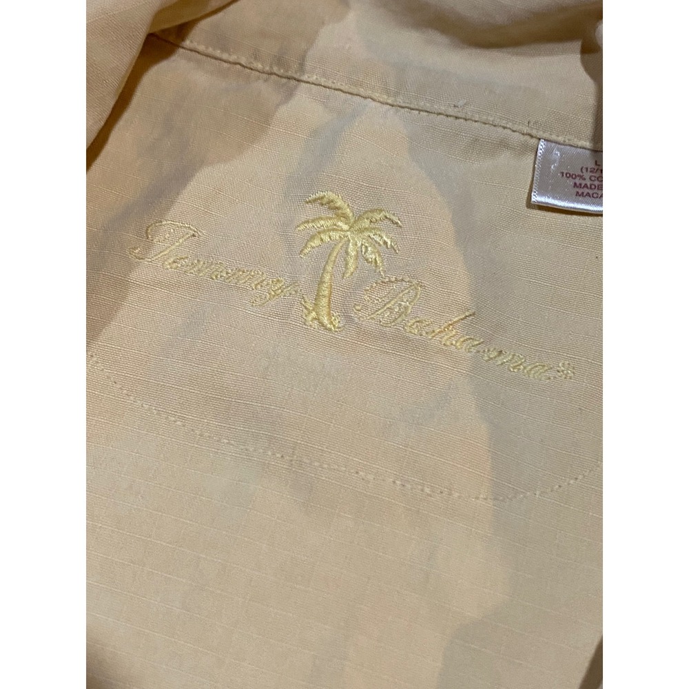 Tommy Bahama Womens L(12/14) Yellow Full Zip Mock Neck Jacket Palm Tree - Picture 6 of 8